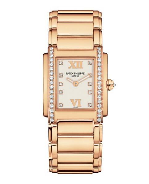 Replica Patek Philippe Twenty-4 Rose Gold White Dial Watch 4910/11R-011 Price